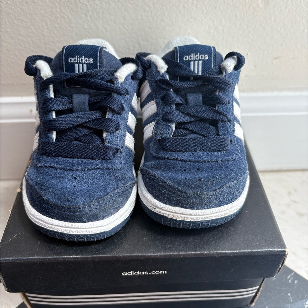 Adidas Kids Dark Blue and White Sneakers - Picture 2 of 5